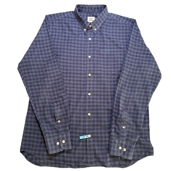 flint and tinder Other - Flint and Tinder Mens XL Gingham Check Button Down Shirt Navy Blue F-210017
